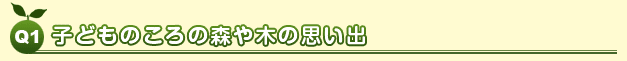 Q1 子どものころの森や木の思い出