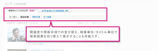 検索結果ページ