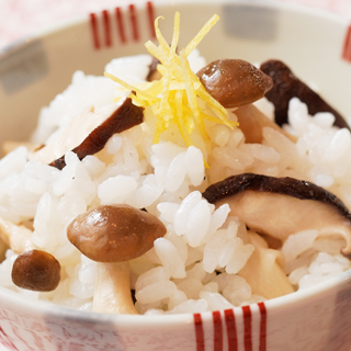 焼ききのこの混ぜご飯・ゆずの香り