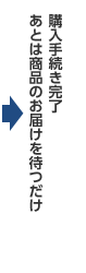 購入手続き完了 あとは商品のお届けを待つだけ