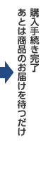 購入手続き完了 あとは商品のお届けを待つだけ