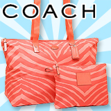 COACHゼブラトートバッグ ホットオレンジ