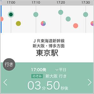 発車時刻をカウントダウン